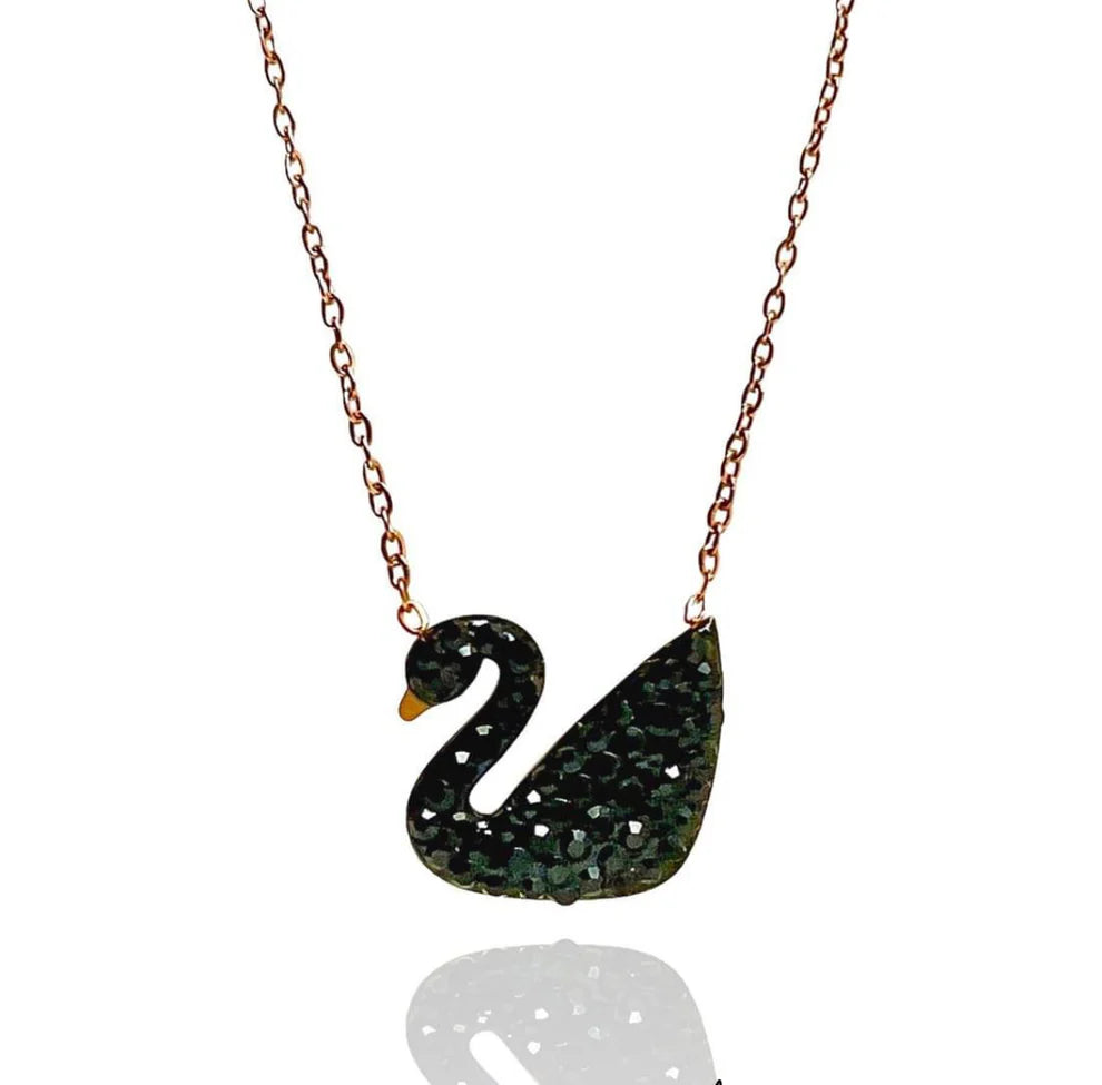 Black Swan Pendant Necklace