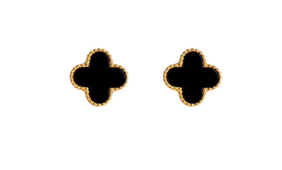 Midnight Clover Stud Earrings