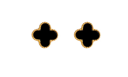 Midnight Clover Stud Earrings